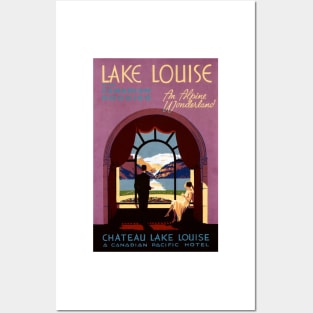 Canadian Rockies Lake Louise Chateau Lake House Hotel Vintage Travel Posters and Art